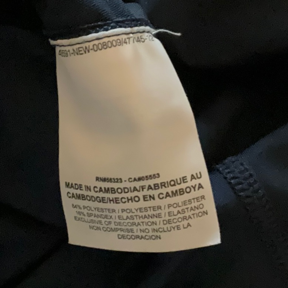 Nike Pro Women's Long-Sleeve V-Neck Top - Navy with White Swoosh - Picture 6 of 6